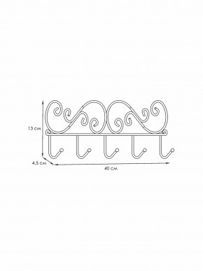 ВН 276 Ч Вешалка настенная "Кружева 5" Черный в Салехарде - salekhard.mebel24.online | фото 2