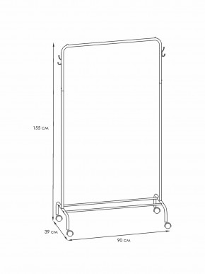 ВНП 299 Ч Вешалка гардеробная "Радуга 2" Черный в Салехарде - salekhard.mebel24.online | фото 2